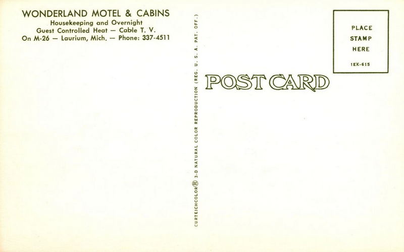 Wonderland Motel & Cabins - Vintage Postcard